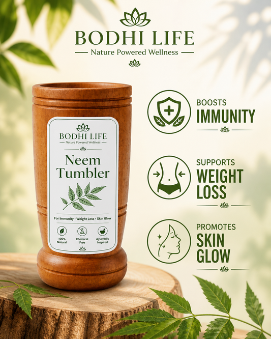 Bodhilife Neem Wooden Tumbler For Weight Management