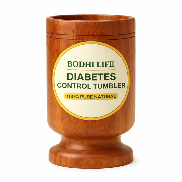Ayurvedic Wooden Glass Tumbler For Sugar Management