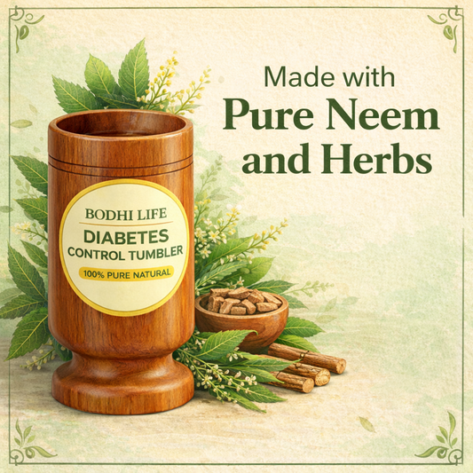 Ayurvedic Wooden Glass Tumbler For Sugar Management